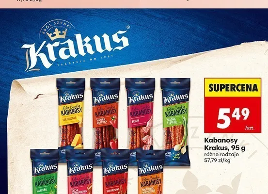 Kabanosy Ser Cheddar Krakus promocja w Biedronka