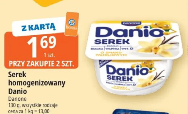 Serek homogenizowany Danio promocja w Leclerc