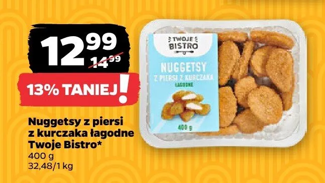 Nuggetsy z piersi z kurczaka łagodne 400 g promocja w Netto