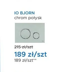 Przycisk spłukujący IO BJORN chrom połysk promocja w Blu Salony Łazienek
