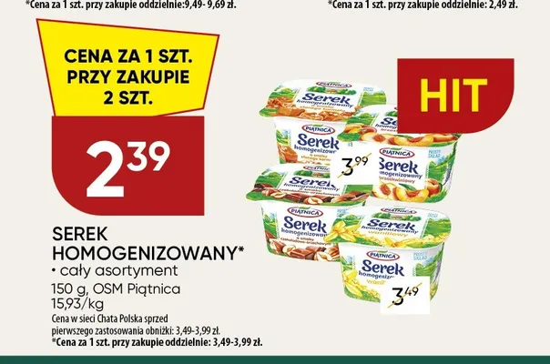 Serek homogenizowany Piątnica promocja w Chata Polska