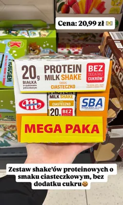 Zestaw shake'ów proteinowych o smaku ciasteczkowym promocja w Biedronka
