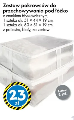 Zestaw pokrowców do przechowywania pod łóżko z zamkiem błyskawicznym promocja w Tedi