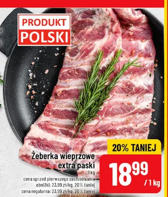 Żeberka wieprzowe extra paski promocja w POLOmarket