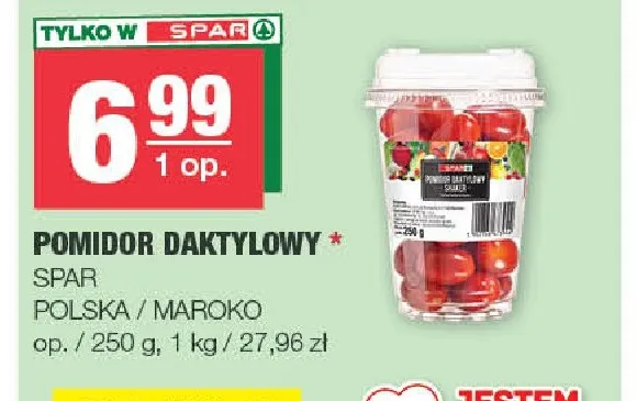 Pomidory daktylowe Spar promocja w SPAR