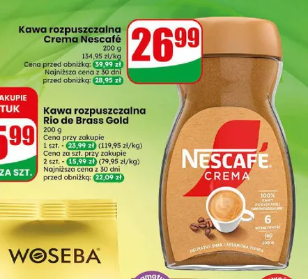 Kawa rozpuszczalna Crema Nescafé promocja w Dino