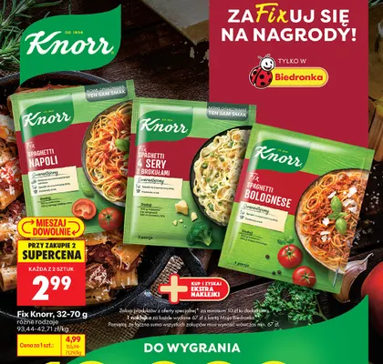 Fix Spaghetti Napoli Knorr promocja w Biedronka
