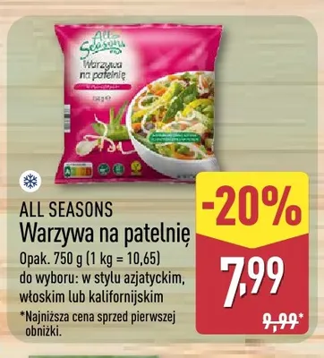 Warzywa na patelnię w stylu włoskim All Seasons promocja w Aldi