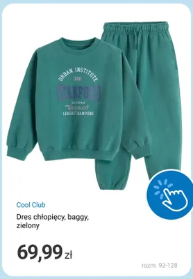 Dres chłopięcy baggy Cool Club zielony promocja w Smyk