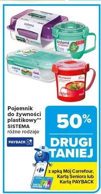 Pojemnik do żywności plastikowy SISTEMA różne rodzaje promocja w Carrefour