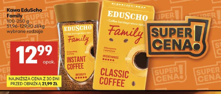 Kawa rozpuszczalna EduScho Family Instant Coffee promocja w Delikatesy Centrum