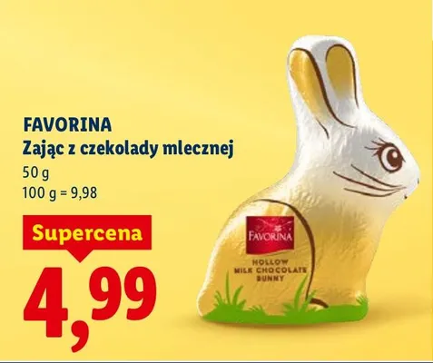 Zając z czekolady mlecznej promocja w Lidl