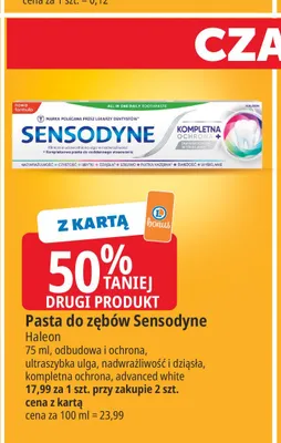 Pasta do zębów Sensodyne Odbudowa i ochrona promocja w Leclerc