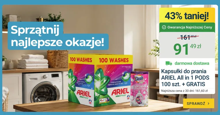 Kapsułki do prania Ariel All in 1 PODS promocja w ERLI