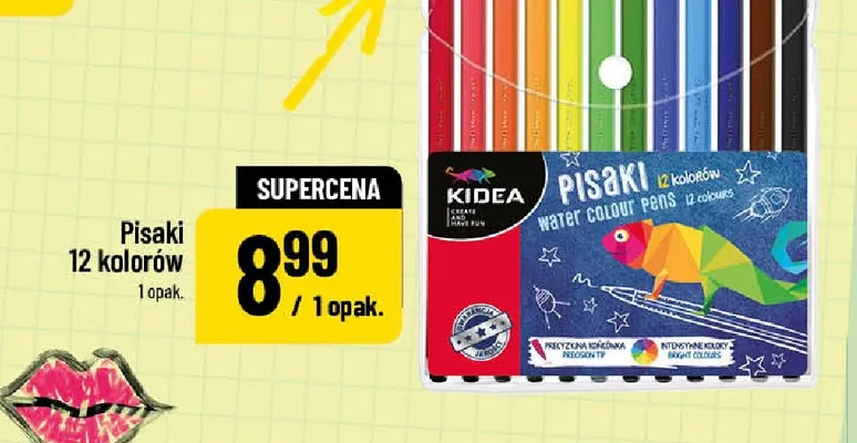Pisaki 12 kolorów Kidea promocja w POLOmarket