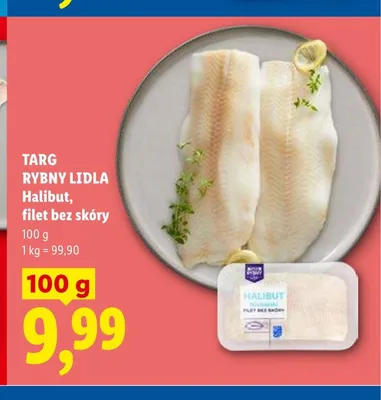 Halibut filet bez skóry Targ Rybny Lidla promocja w Lidl