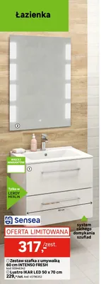 Lustro Sensea Ikar LED 50x70 cm promocja w Leroy Merlin