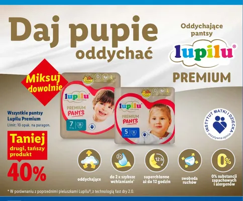Pantsy Lupilu Premium promocja w Lidl