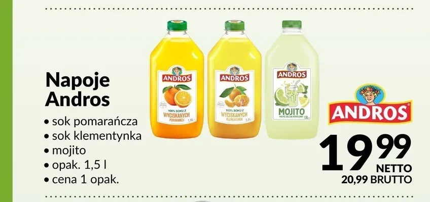 Sok pomarańczowy Andros promocja w Makro