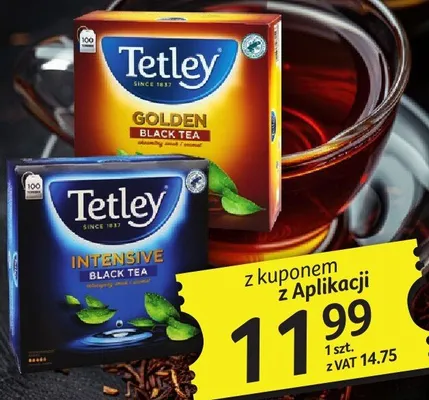Herbata ekspresowa Tetley Black 100 torebek intensive, golden promocja w Selgros