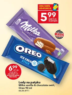 Lody na patyku Oreo promocja w LEWIATAN