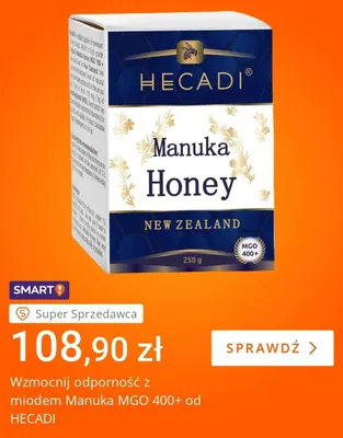 Miód Manuka MGO 400+ Hecadi promocja w Allegro