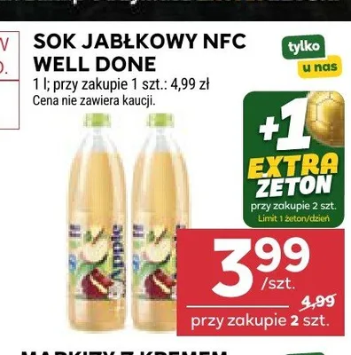 Sok jabłkowy NFC Well Done promocja w Stokrotka