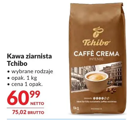 Kawa ziarnista Tchibo Caffè Crema promocja w Makro