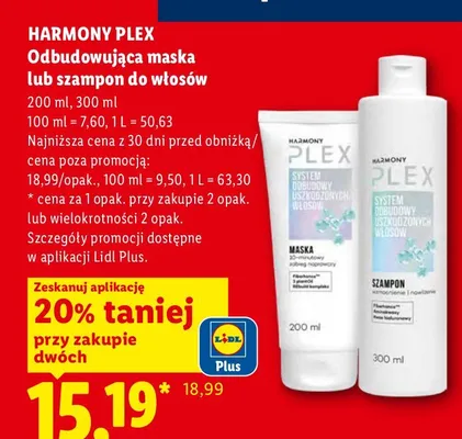 Maska do włosów Harmony Plex promocja w Lidl