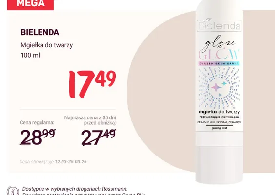 Mgiełka do twarzy promocja w Rossmann