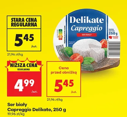 Ser biały Capreggio Delikate promocja w Biedronka