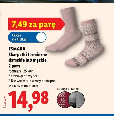 Skarpetki termiczne damskie 2-pak Esmara promocja w Lidl