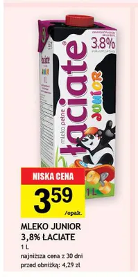 Mleko Junior Łaciate 3,8% promocja w Gram Market