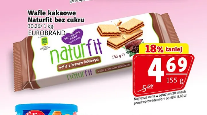 Wafle kakaowe Naturfit bez cukru promocja w Prim Market