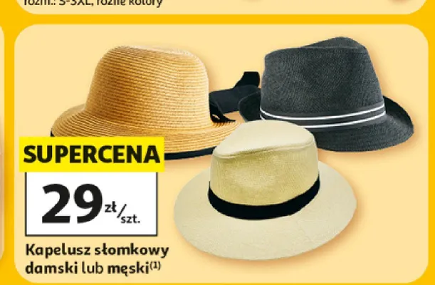 Kapelusz słomkowy męski Inextenso promocja w Auchan