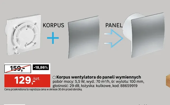 Korpus wentylatora do paneli wymiennych Awenta promocja w Leroy Merlin