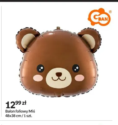 Balon foliowy Miś 48x38 cm Gdan promocja w Empik
