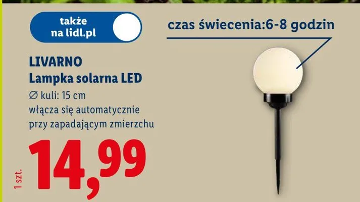 Lampka solarna LED Livarno ø15cm promocja w Lidl