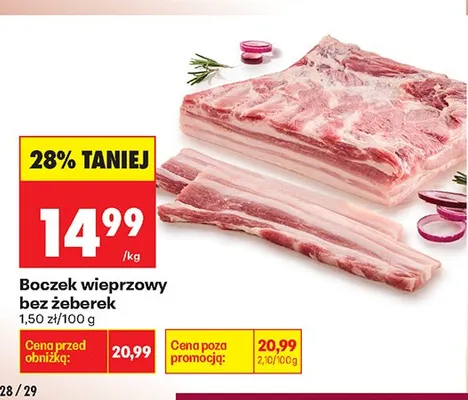 Boczek wieprzowy bez żeberek promocja w Biedronka
