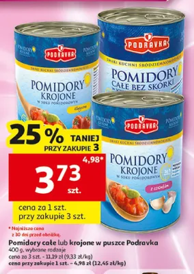 Pomidory krojone w puszce Podravka promocja w Auchan