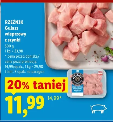 Gulasz wieprzowy z szynki promocja w Lidl
