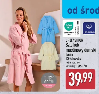 Szlafrok muślinowy damski UP2FASHION promocja w Aldi