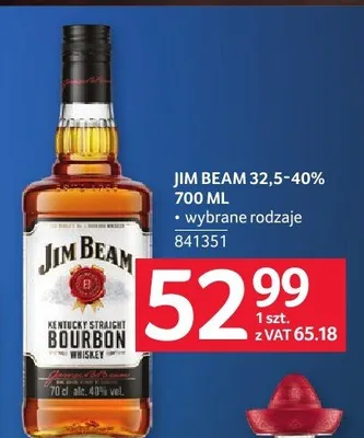 Jim Beam 32,5-40% promocja w Selgros