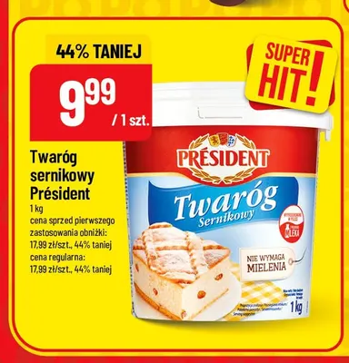 Twaróg sernikowy Président promocja w POLOmarket