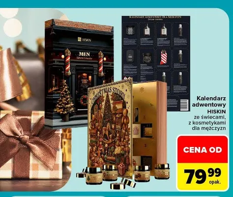 Kalendarz adwentowy ze świecami, z kosmetykami dla mężczyzn Hiskin promocja w Carrefour Market