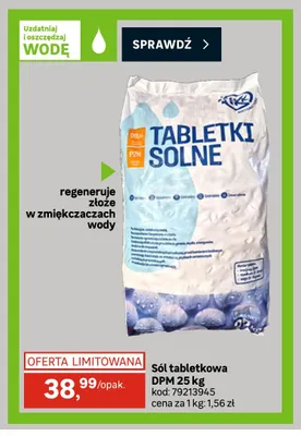 Sól tabletkowa DPM 25 kg promocja w Leroy Merlin