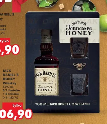 Whiskey Honey 0,7l butelka + 2 szklanki promocja w Kaufland