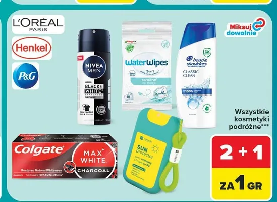 Kosmetyki podróżne promocja w Carrefour Market