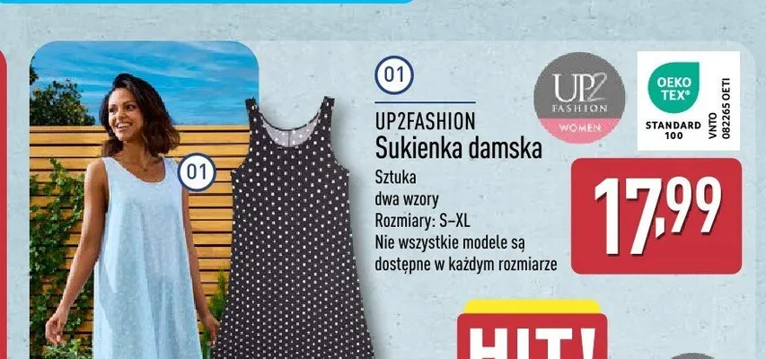 Sukienka damska UP2FASHION promocja w Aldi