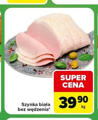 Szynka biała bez wędzenia promocja w Carrefour Express